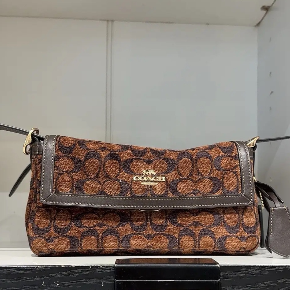 Coach Etta Small Flap Shoulder Bag In Signature Chenille